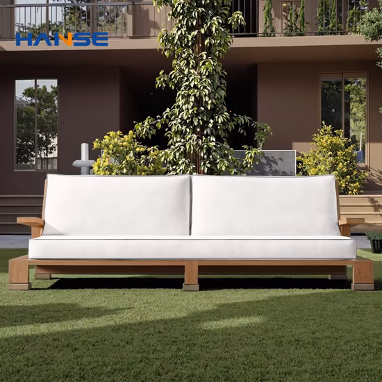 Günstiges Garten-Lounge-Sofa aus Teakholz, Holz, Terrasse, Korbgeflecht, Rattan-Sofa-Set, Loveseat, Gartenmöbel, Sofa