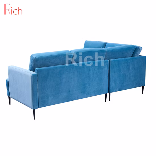 Modernes Eckschlafsofa für das Wohnzimmer, blaues Schnittsofa